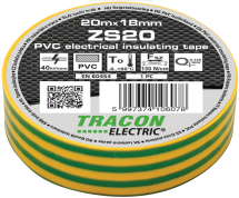 Tracon szigetelőszalag PVC zöld/sárga 20 m x 18 mm