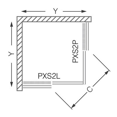 Roltechnik PXS2L 800/1850 kétrészes zuhanyajtó bril/transp. BAL