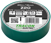 Tracon szigetelőszalag PVC 20m x 18mm zöld