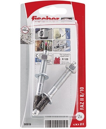 Fischer Acél horgonycsap FAZ II 8/10 K NV 2db