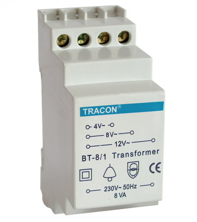 Tracon Biztonsági (csengő) transzformátor 230V / 4-8-12V AC