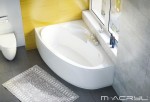 M-Acryl Daria aszimmetrikus akril kád 160x105 bal + láb [OUTLET]