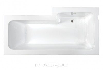 M-Acryl Linea aszimmetrikus akril kád 170x70/85  jobb + láb