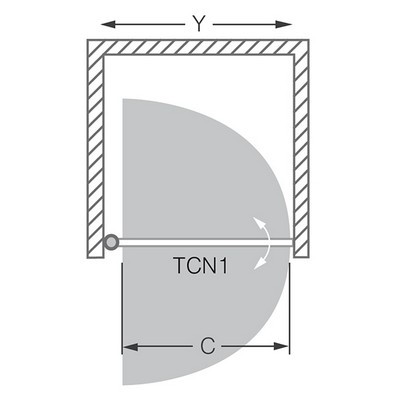 Roltechnik TCN1/1000 zuhanyajtó elox ezüst/transp.