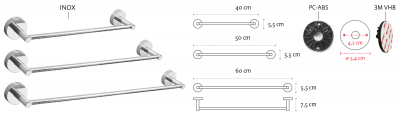 Roltechnik Uno törölköző tartó 40cm