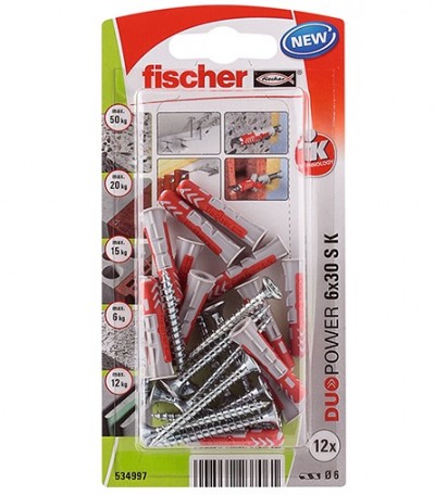 Fischer Fischer Duopower 12db 6X30 dübel csavarral