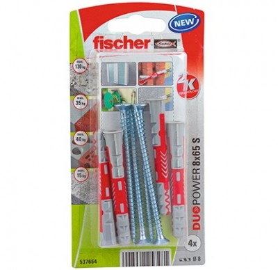 Fischer Duopower 4db 8x65 dübel csavarral