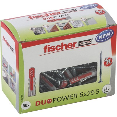 Fischer Duopower 50db 5x25 dübel csavarral