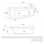 Roltechnik Mini aszimmetrikus kád - TÖBB méretben