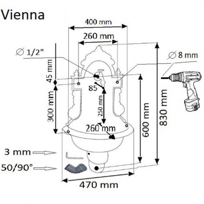 Vienna kerti kút 23/03 fekete