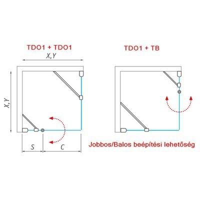 Roltechnik TDO1/1100 zuhanyajtó bril/transp.