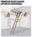 Fakro padláslépcső, összecsukható  LWK 70x100/280 [OUTLET]