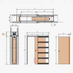 Ermetika Absolute EvoKit egyszárnyú falban futó tolóajtó tokszerkezet tokborításnélküli modell - gipszkarton falhoz 700x2100 mm 100 falvastagság