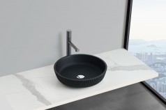AREZZO design AVEX üveg mosdó, matt fekete