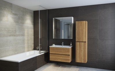 Tboss Sparta 75 alsó szekrény (tölgy) + mosdótál